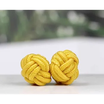 Manžetový knoflíček Manžetové knoflíčky textilní uzlíky levné barevné, ball, uzel Žlutá