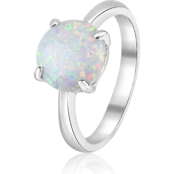 Prsten Meucci Stříbrný prsten s bílým opálem - SR178 Velikost: 54