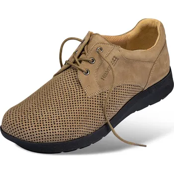 Dámská zdravotní obuv Pánské široké letní šněrovací polobotky, nubuková useň, béžová: 40