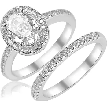 Prsten Stříbrný set prstenů se zirkony - Meucci SR165 Velikost: 54