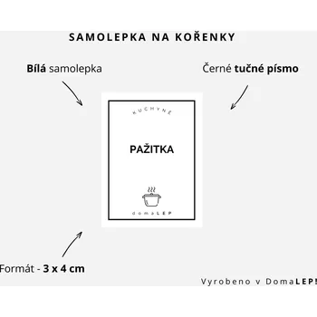 Speciální papír PAŽITKA - Samolepka na kořenky 3 x 4 cm - DomaLEP varianta: BÍLÁ - tučné písmo
