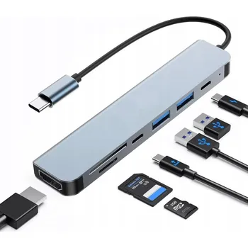 DOKOVACÍ STANICE HUB USB-C 7 v 1 HDMI 4K UHD SD/TF