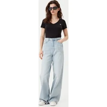 Pánská móda Calvin Klein Jeans T-Shirt Rood J20J213716 Černá Regular Fit XS