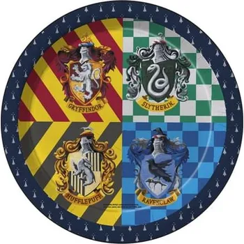 Party nádobí Funiglobal - 8 talířků Harry Potter (23 cm) - Domy Bradavic -