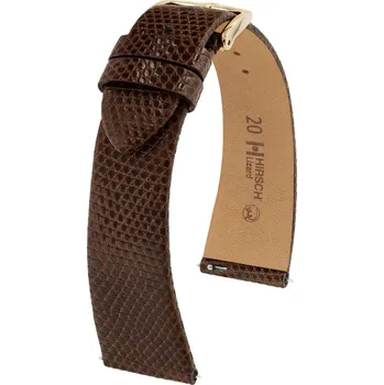 Módní doplněk Kožený řemínek Hirsch Lizard XL 01866210-1, hnědý, ještěrčí kůže, délka XL, Quick Release