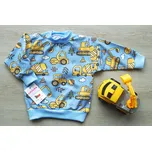 AMÁLKA Dětská mikina teplákovina, bagry, modrá Velikost: 80