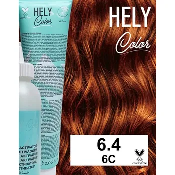 Barva na vlasy Hely Color permanentní barva na vlasy - tmavá blond měděná (6.4/6C) 60 ml