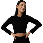 Dámské tričko GymBeam FLO Ribbed CropTop Black L
