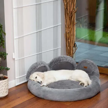 Pelíšek pro psa DOGGY Pelíšek pro psa Tlapa - šedý VELIKOST: Pro malého psa (vel. L) - 75 x 75 cm