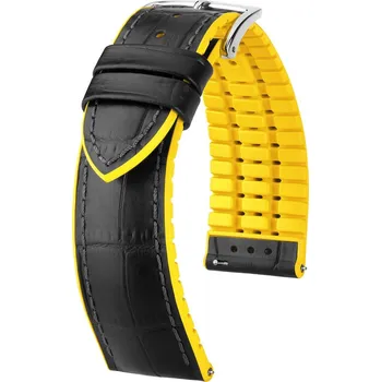 Módní doplněk Kožený řemínek Hirsch Andy L 0927228050-2, černý, teletina/přírodní kaučuk, délka L, Quick Release