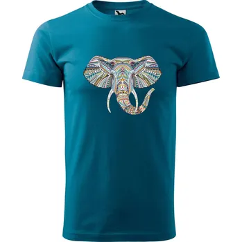 Pánské tričko DOBRÝ TRIKO Pánské tričko s potiskem Hlava slona Velikost: M, Barva: Petrolejová