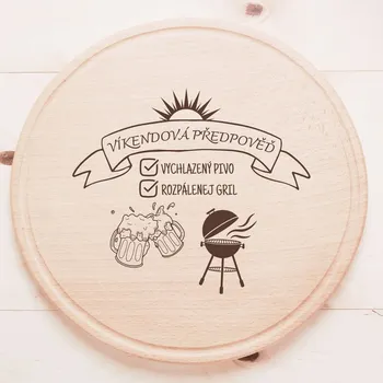 Kuchyňské prkénko Dřevěné prkénko (kulaté) Víkendová předpověď