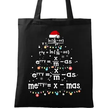 Bavlněná taška Veselé Vědecké Vánoce (Barva: Černá)