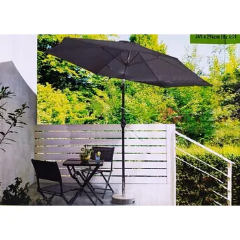 Slunečník LIVARNO home Hliníkový slunečník s kličkou 300 cm, antracitová