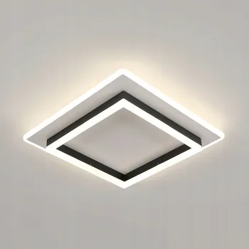 Stropní Svítidlo čtvercový Comely 40 x 7,5 cm bílý, černý