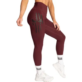 Dámské legíny Better Bodies SKULL CORE LEGGINGS MAROON – legíny Better Bodies kaštanové Velikost: XS