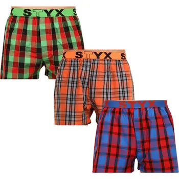 Trenýrky AKCE 3PACK pánské trenky STYX sportovní guma mix barev 3XL