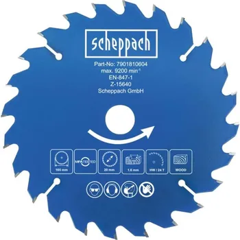 Řezný kotouč Scheppach Řezný kotouč pr. 165/20, 24 zubů