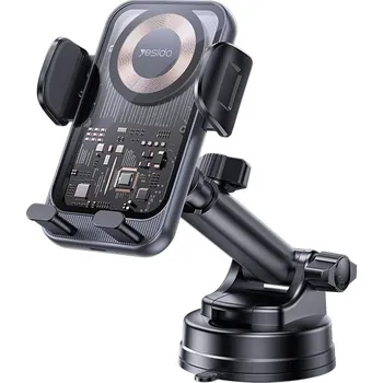 Držák do auta Yesido C307 s bezdrátovým nabíjením 15W černý