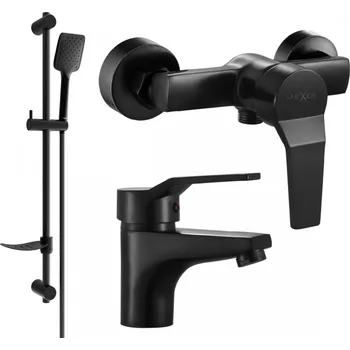 Sprchová hlavice MEXEN Caro DF62 SET sprchová a umyvadlová baterie, černý (746604DF62-70)