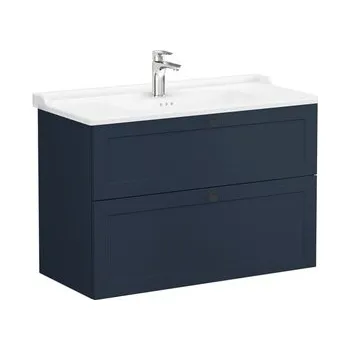 Koupelnový nábytek Koupelnová skříňka s umyvadlem VitrA Root 100x67x46 cm modrá mat ROOTC100BINTC