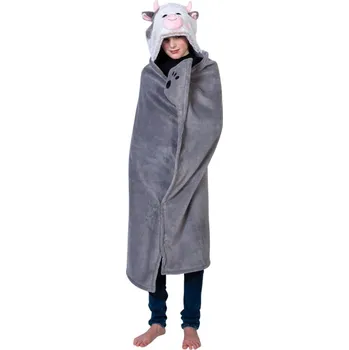 Dětská deka Cozy Noxxiez deka s kapucí a kapsami - Kráva