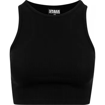 Ladies Cropped Rib Top - black XS
