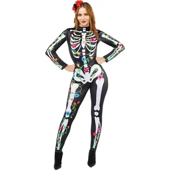 Funiglobal - Kostým Catrina Skelet Dne Mrtvých pro ženy - L