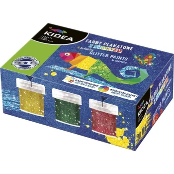 Modelovací hmota KIDEA PLAKÁTOVÉ BARVY SE TŘPYTKAMI 6 BAREV