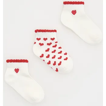 Dupačky Reserved - Ponožky se srdíčky 3 ks - krémová - 319DW-01X - 319DW-01X-K19