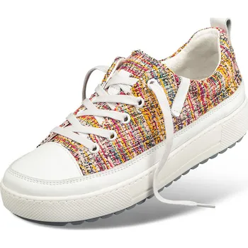 Dámská zdravotní obuv Dámské městské tenisky se šněrováním, useň a textilie, červená-multi: 40