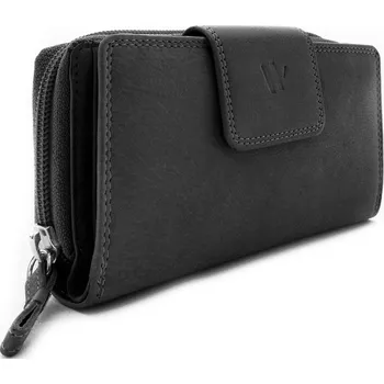 Peněženka Černá kožená dámská peněženka se zápinkou Xylia