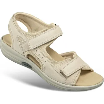 Dámská zdravotní obuv Dámské sandály s pásky na suchý zip, velurová useň, béžová: 38