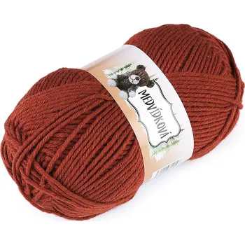 Příze Pletací příze medvídková 100 g, barva 5 (85006) rezavá