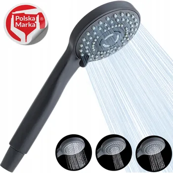 Sprchová hlavice Sprchová Hlavice do sprchy, černá, 3 funkce SOTBE BLACK