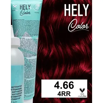 Barva na vlasy Hely Color permanentní barva na vlasy - hnědá červená intenzivní (4.66/4RR) 60 ml