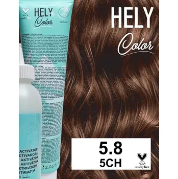 Barva na vlasy Hely Color permanentní barva na vlasy - světle hnědá čokoláda (5.8/5CH) 60 ml