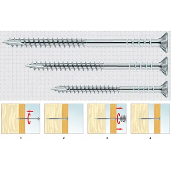 Vrut JUSTI-TEC - Stavěcí vrut (6 x 60/30mm, TX25, bílý zinek / 2cks)