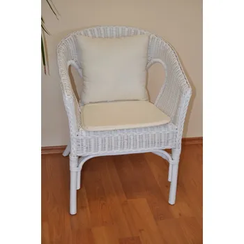 Podsedák Polstr na křeslo Fabion přírodní bílý s polštářkem