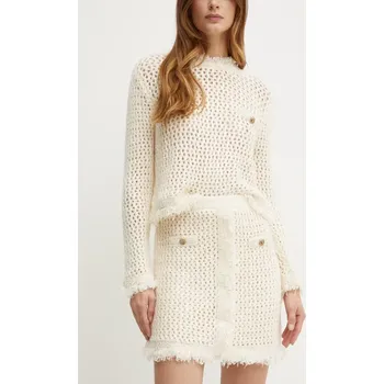 Dámská sukně Sukně s příměsí vlny Twinset béžová barva, mini, 242TP3771 01X, vel. L