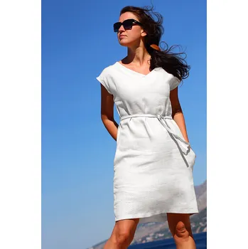 Dámské šaty Lotika Letní jednobarevné šaty Lotika 100% konopí 1090373