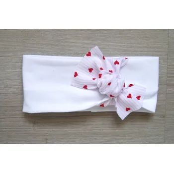 Čelenka AMÁLKA Elastická čelenka bílá, pentle červené srdíčka Velikost: 74-86