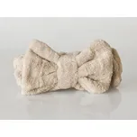 XPOSE® Kosmetická čelenka s mašlí - světle hnědá, Mikroplyš + Prodloužená možnost vrácení zboží do 50 dnů