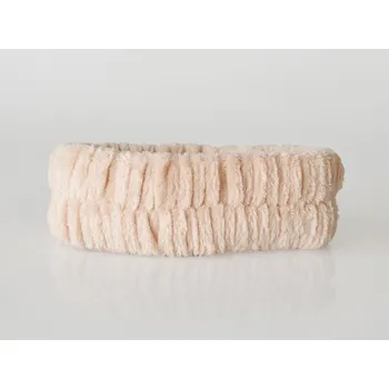 Čelenka XPOSE® Kosmetická čelenka ARIA - taupe, Mikroplyš + Prodloužená možnost vrácení zboží do 50 dnů