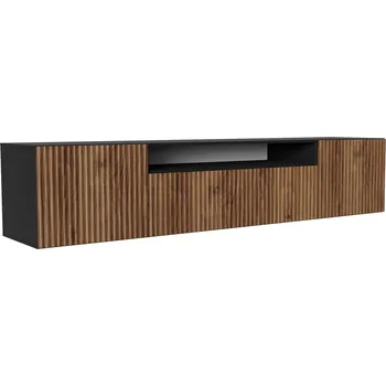 Televizní stolek Závěsná televizní skříňka NOE 200 cm - černý mat/dub catania