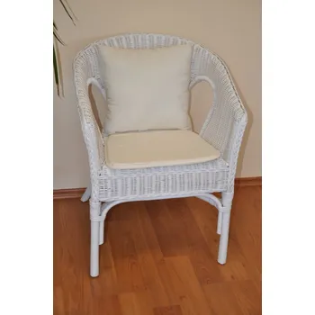 Podsedák Polstr na křeslo Fabion s polštářkem Bílý