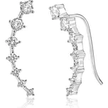 Stříbrné provlékací náušnice se zirkony - Meucci SE421