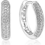 Stříbrné náušnice kruhy se zirkony - Meucci SE419