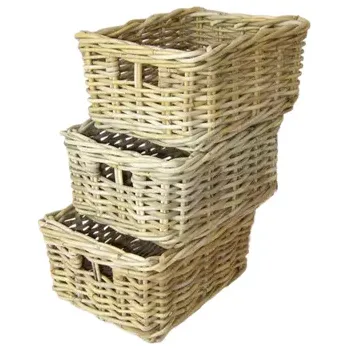 Úložný box Ratanový košík set 3 kusy - SLEVA 3% s kodem radost25