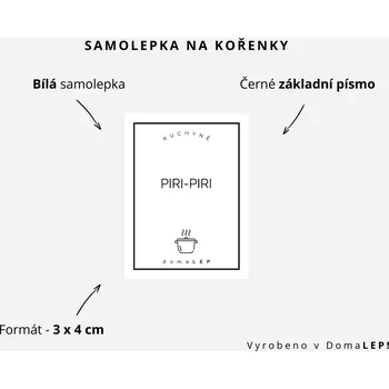 Speciální papír PIRI-PIRI - Samolepka na kořenky 3 x 4 cm - DomaLEP varianta: BÍLÁ - základní písmo
